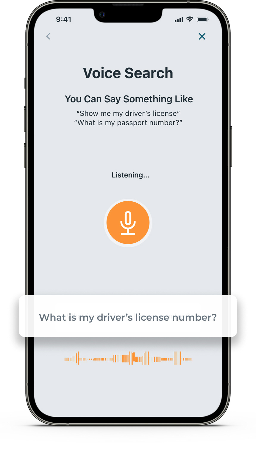Collect'd Voice Search: Show Me My Driver's Licence or What's My Passport Number